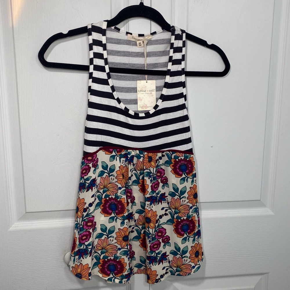 Living Doll Color Block Tank Top